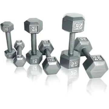 20lb Cast Iron Hex Dumbbell Single, Solid One Piece Weight for Home Gym Strength Training, Anti Roll Design - WeightCityStore