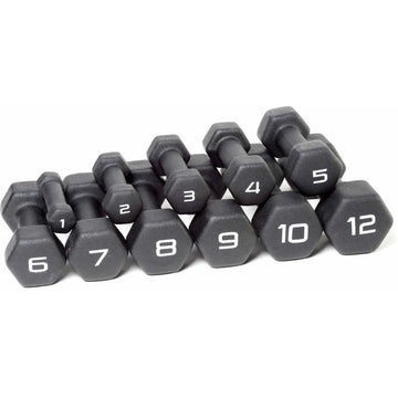 9lb Pair Neoprene Dumbbells, Non-Slip Quiet Hand Weights for Home Gym, Black Coated Fitness Set - WeightCityStore
