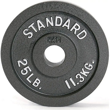 Barbell Gray Cast Iron Weight Plate, 25 lb,Made of solid cast iron for durability - WeightCityStore