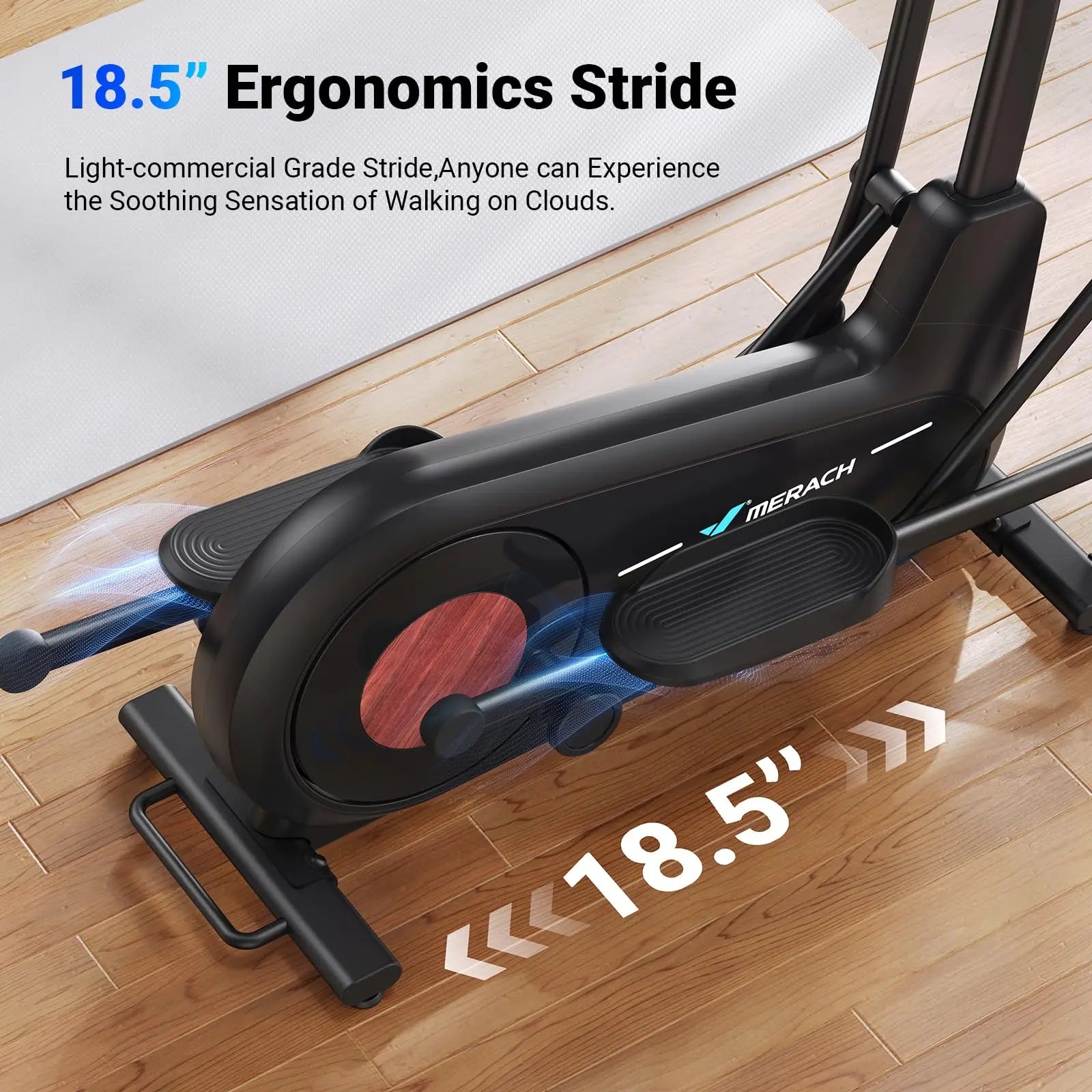 MERACH Elliptical Exercise Machine with 18.5IN Stride Hyper-Quiet Magnetic Drive System Elliptical Trainer 8 Resistance Levels - WeightCityStore