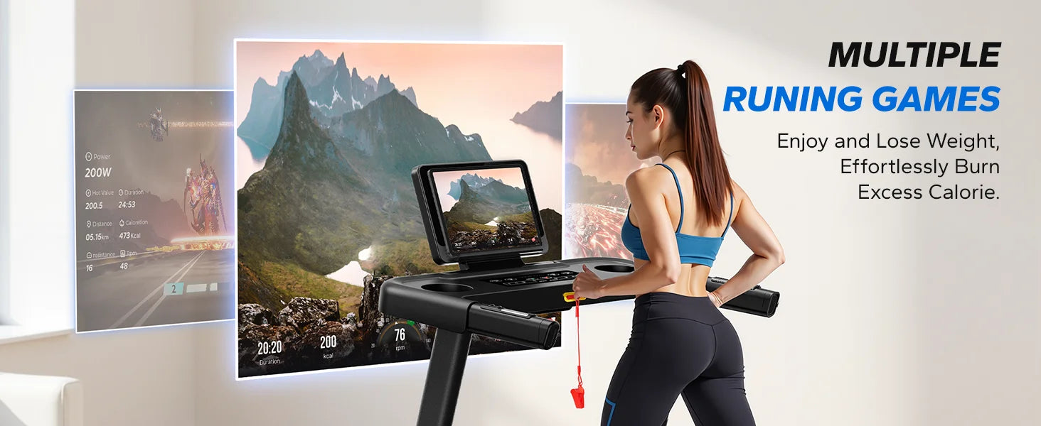 MERACH Foldable Treadmill T12 Incline Quiet Treadmills Double Deck Technology 4 Silicone Shock Cushion Heart Rate Monitoring - WeightCityStore