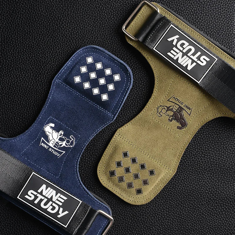 New Leather Gym Gloves Pull-ups Lifting Gymnastic Crossfit Anti-Skid Belt Wraps Support Palm Protection Pads Fitness Accessories - WeightCityStore