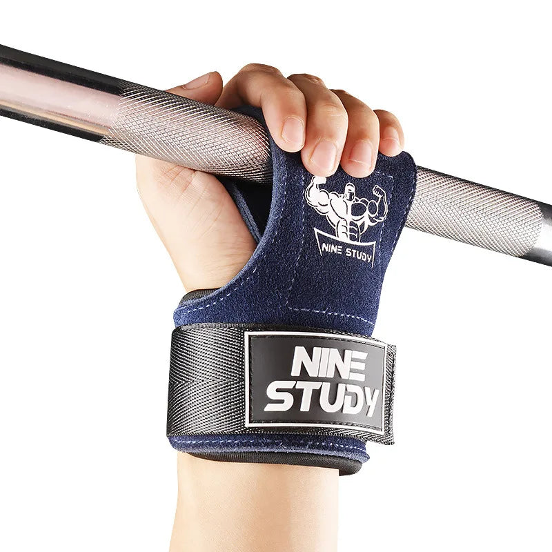 New Leather Gym Gloves Pull-ups Lifting Gymnastic Crossfit Anti-Skid Belt Wraps Support Palm Protection Pads Fitness Accessories - WeightCityStore