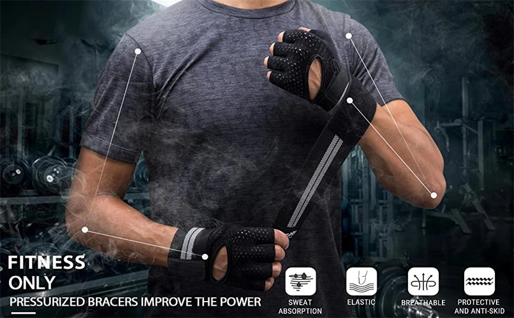 Weightlifting Gloves Men Women Workout Glove Barbell Gym Fitness Gloves with Wrist Support for Cossfit Training Exercise Protect - WeightCityStore