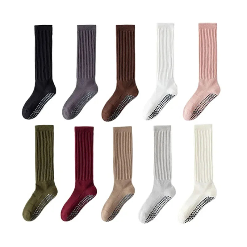Yoga Socks Cotton Dot Silicone Terry Non-slip Women Pilates Grip Knee-high Slouch Socks