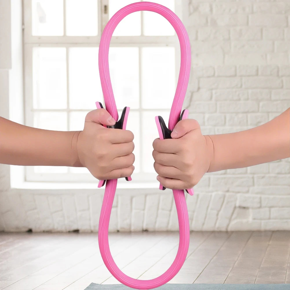 Pilates Ring Yoga Rings with Non Slip Handles Fitness Circle Portable Flexible Resistance Exercise Equipment for Core Workout
