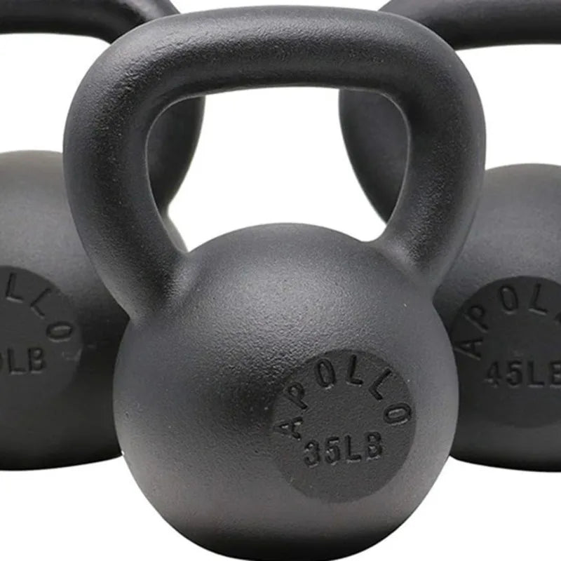 Solid Cast Kettle bells Ideal for Strength Training Building Muscles Great for swings dead lifts squats get-ups and more black - WeightCityStore