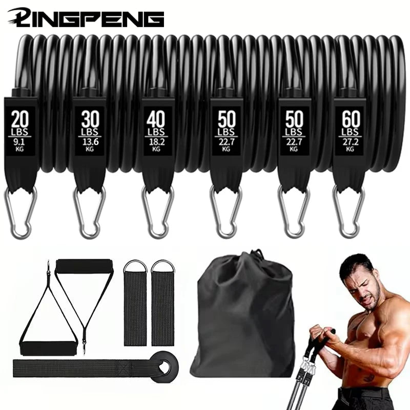 Resistance Bands Set, Exercise Bands With Door Anchor, Handles, Carry Bag, Legs Ankle Straps For Resistance Training - WeightCityStore