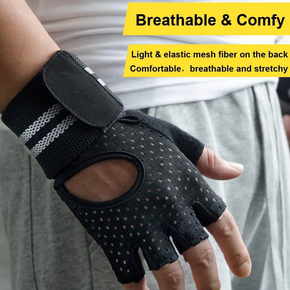 Weightlifting Gloves Men Women Workout Glove Barbell Gym Fitness Gloves with Wrist Support for Cossfit Training Exercise Protect - WeightCityStore