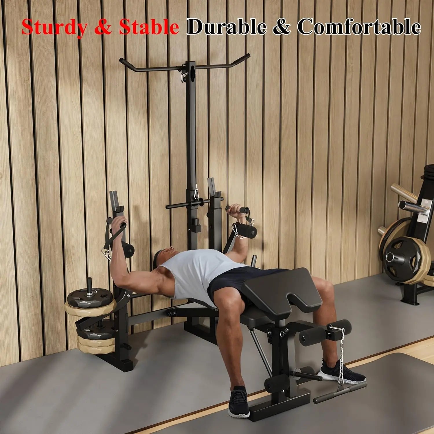 Weight Bench, Foldable Bench Press Set with Leg Extension, Adjustable Workout Bench  for Training Home Gym - WeightCityStore