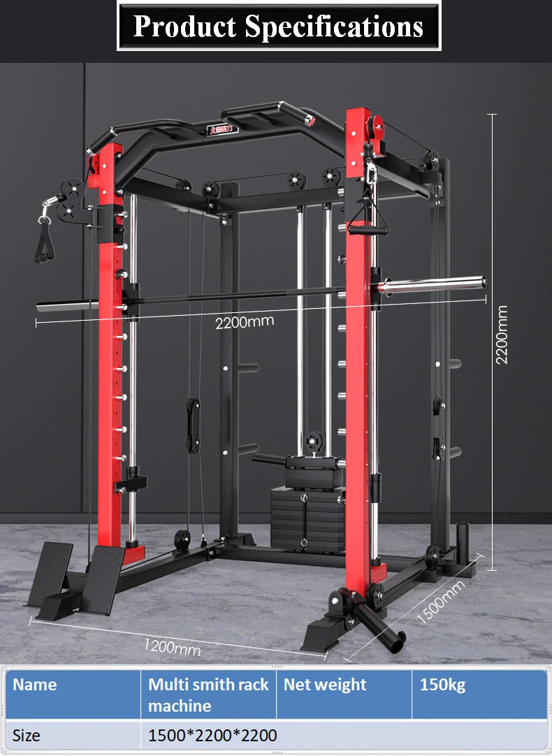All-in-One Unisex Home Gym Equipment Multi-Function Smith Machine For Squat Rack And Weight Lifting - WeightCityStore