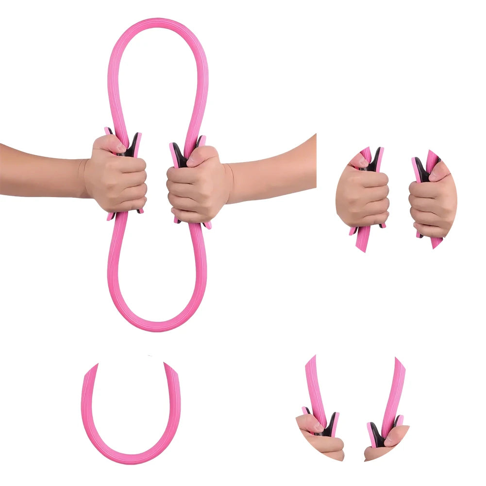 Pilates Ring Yoga Rings with Non Slip Handles Fitness Circle Portable Flexible Resistance Exercise Equipment for Core Workout