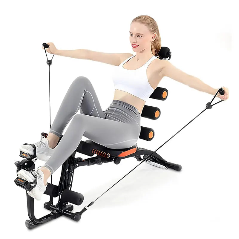 Foldable abdominal exercise bench，Adjustable sit-up machine with leg locking device Home gym core trainer, for training abdomina - WeightCityStore