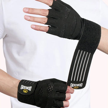 1 Pair Workout Gloves for Men Women, Padded Weight Lifting Gloves with Wrist Wraps Support, Full Palm Protection, Grip for Gym Tr - WeightCityStore