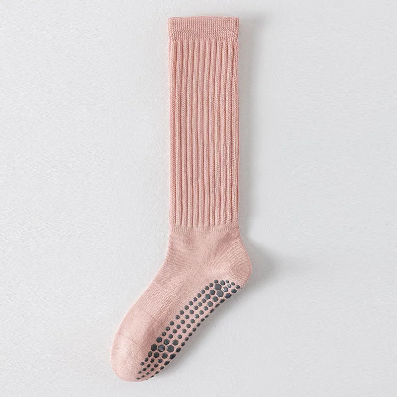 Yoga Socks Cotton Dot Silicone Terry Non-slip Women Pilates Grip Knee-high Slouch Socks