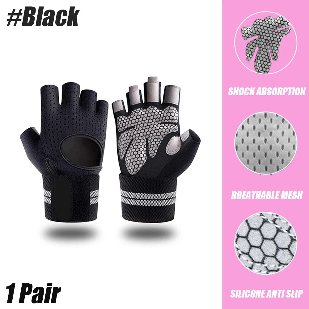 Weightlifting Gloves Men Women Workout Glove Barbell Gym Fitness Gloves with Wrist Support for Cossfit Training Exercise Protect - WeightCityStore