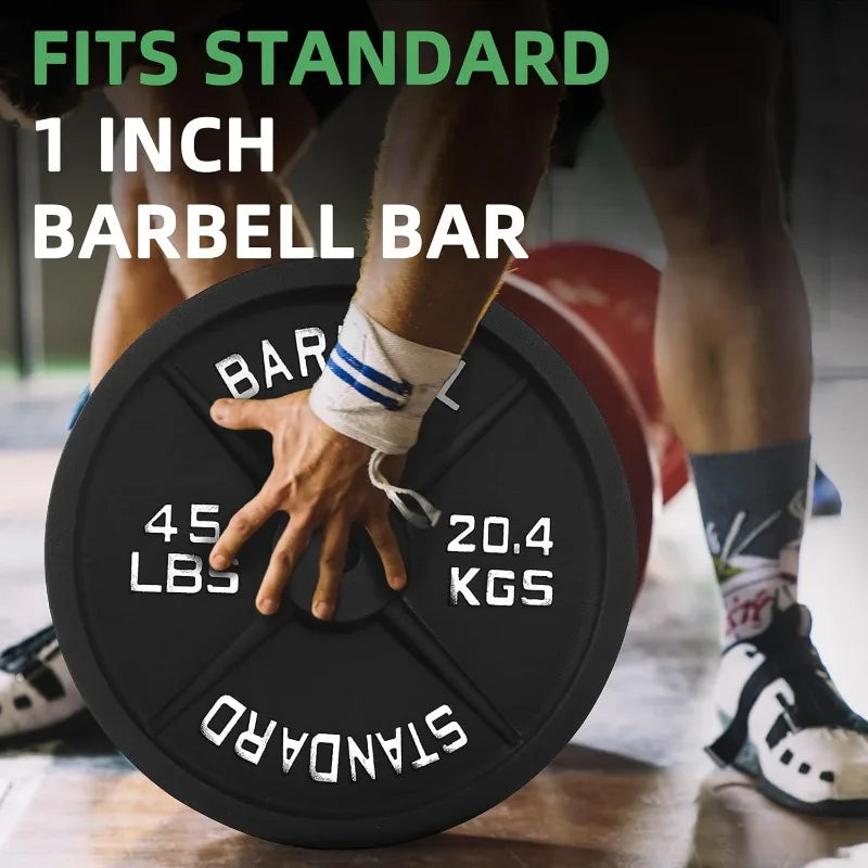 Cast Iron 1-Inch Standard Weight Plate for Strength Training & Weightlifting Home Gym, Multiple Weights Available - WeightCityStore