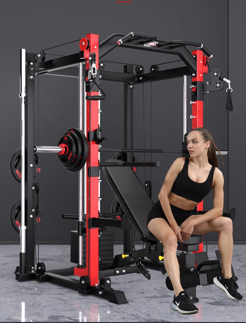 All-in-One Unisex Home Gym Equipment Multi-Function Smith Machine For Squat Rack And Weight Lifting - WeightCityStore