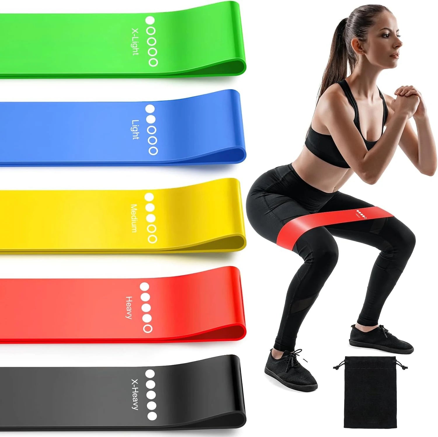 Different Resistance Bands Yoga Band Fitness Exercise Training Hip Tension Band Leg Squat Dance Elastic Loop Stretch Band - WeightCityStore