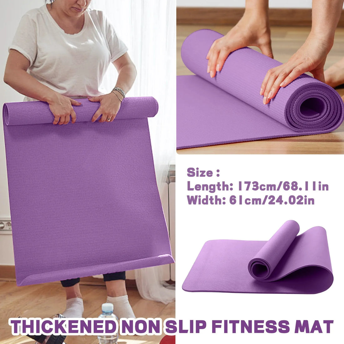 Foldable Yoga Mat Eco Friendly EVA Folding Travel Fitness Exercise Mat 173*61*0.4cm for Yoga Pilates & Floor Workouts - WeightCityStore