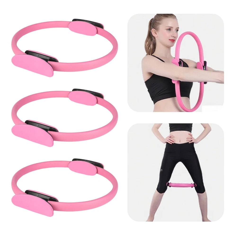 Pilates Ring Yoga Rings with Non Slip Handles Fitness Circle Portable Flexible Resistance Exercise Equipment for Core Workout
