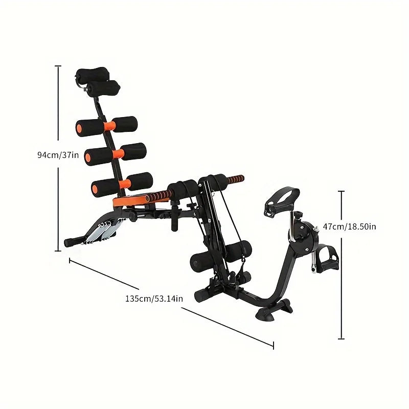 Foldable abdominal exercise bench，Adjustable sit-up machine with leg locking device Home gym core trainer, for training abdomina - WeightCityStore