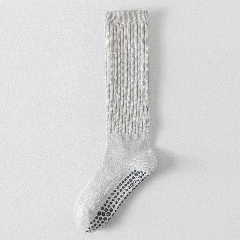 Yoga Socks Cotton Dot Silicone Terry Non-slip Women Pilates Grip Knee-high Slouch Socks