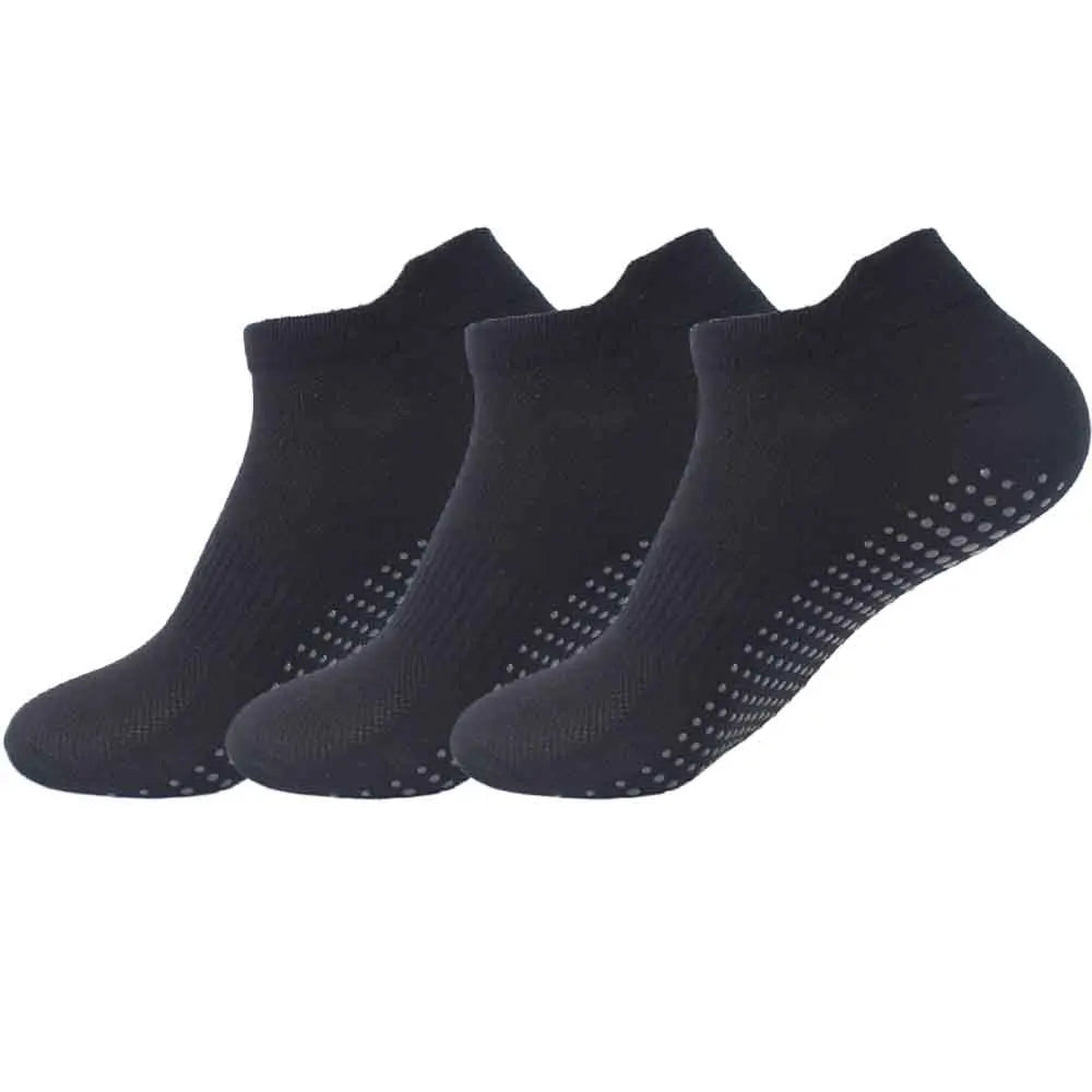 6 Pairs Women Short Socks Sports Cotton Anti Slip Slippers Fitness Training Protecting Heel Ear Short Sports Socks Silicon