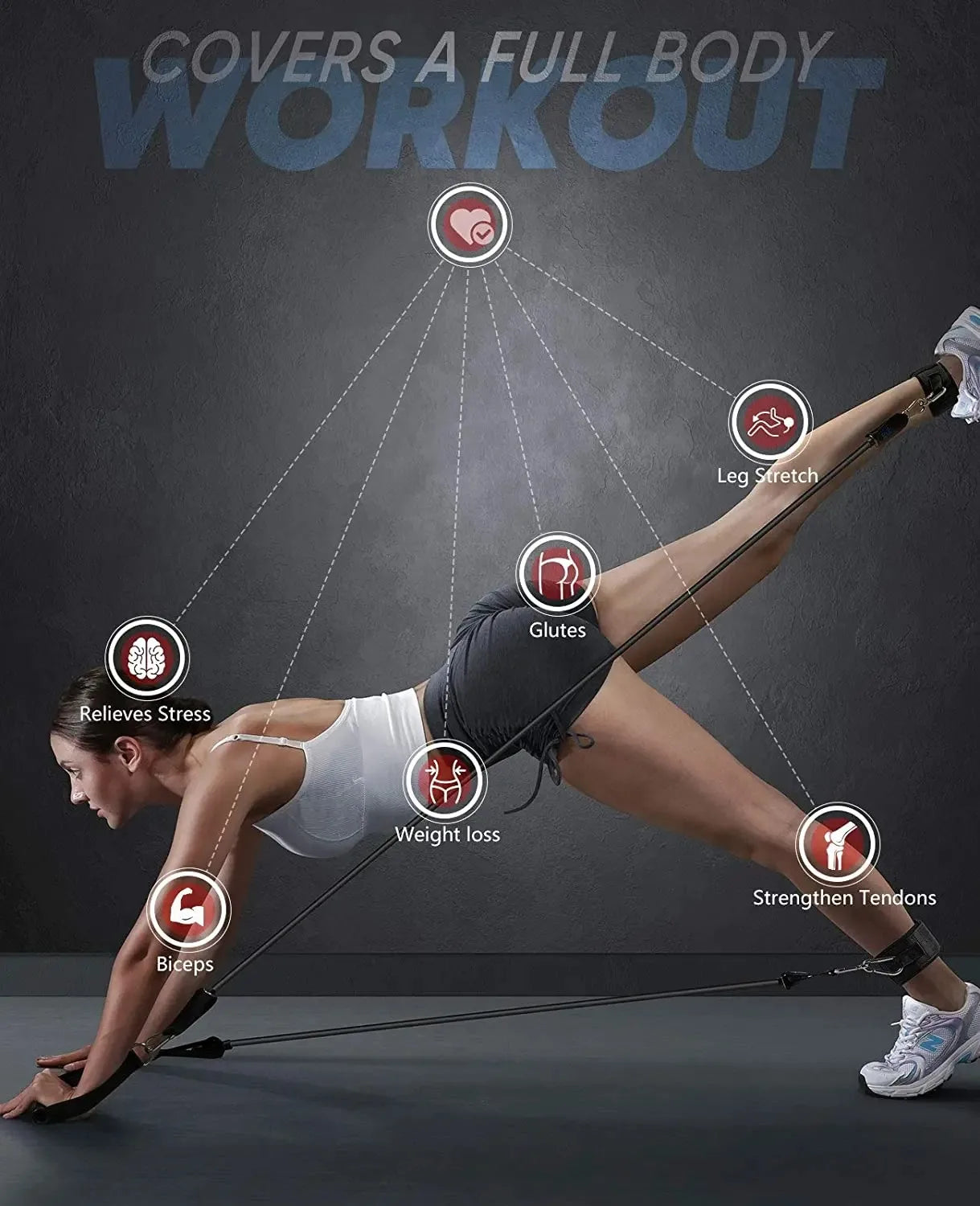 Resistance Bands Set, Exercise Bands With Door Anchor, Handles, Carry Bag, Legs Ankle Straps For Resistance Training - WeightCityStore