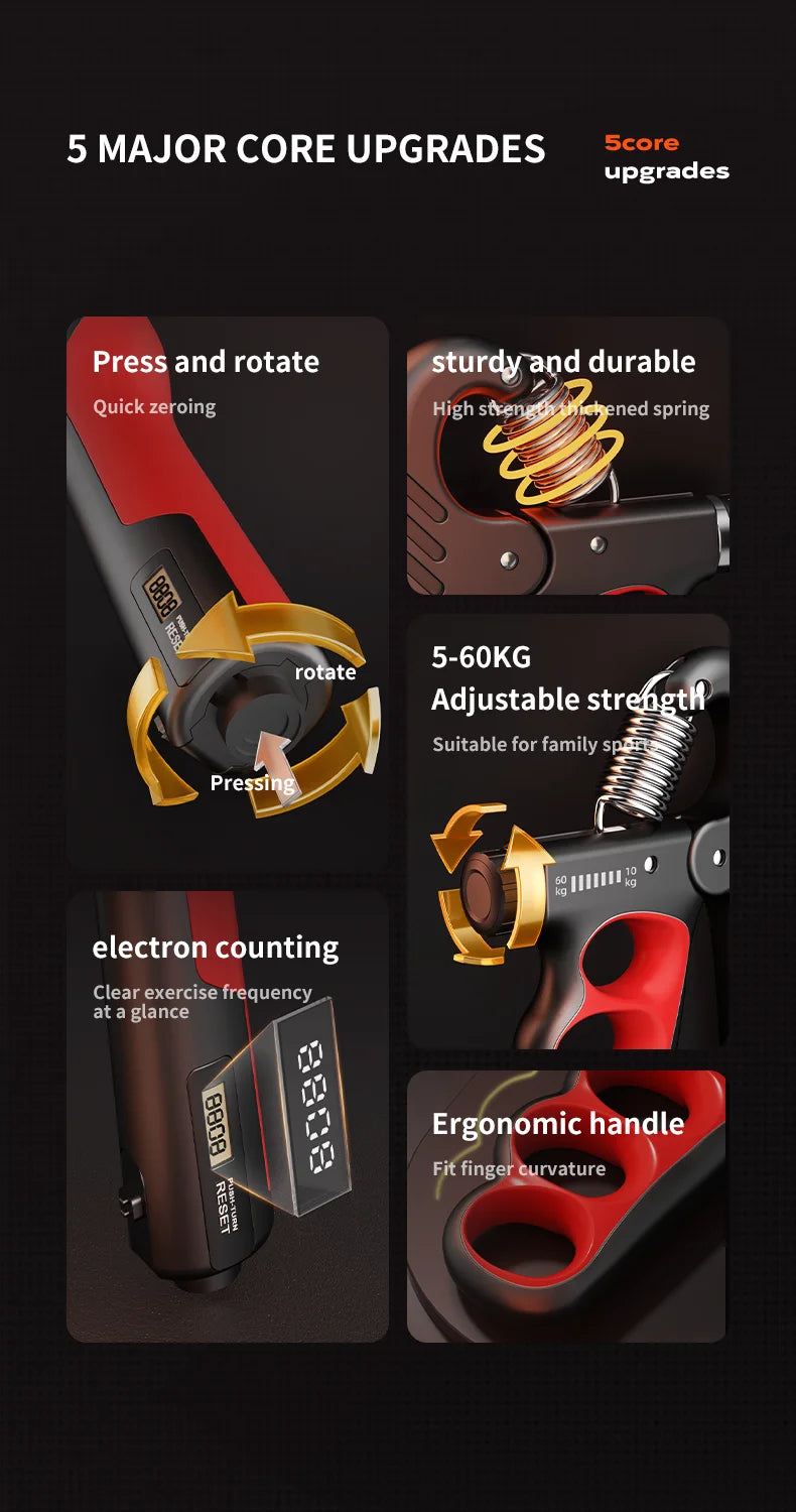 Grip Strengthener Gym Training Hand Exerciser Adjustable 5-100KG Fitness Unisex Finger Rehabilitation Training Hand Grip pesas - WeightCityStore