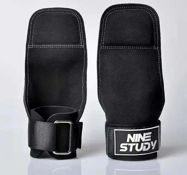 New Leather Gym Gloves Pull-ups Lifting Gymnastic Crossfit Anti-Skid Belt Wraps Support Palm Protection Pads Fitness Accessories - WeightCityStore