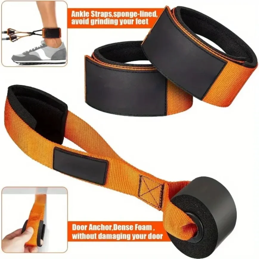 Resistance strap with handle: used for muscle training, strength building yoga body shaping home fitness equipment - natural - WeightCityStore