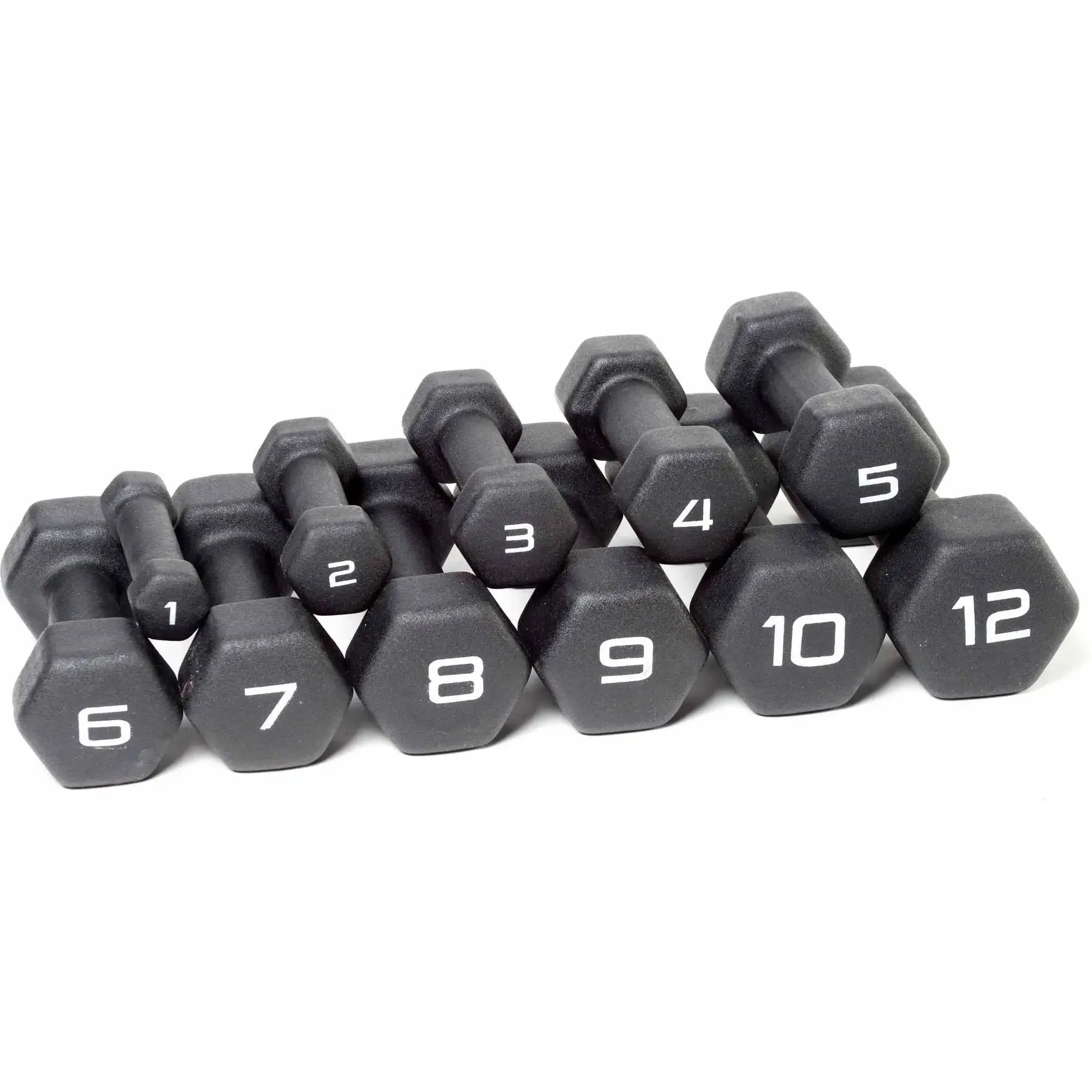9lb Pair Neoprene Dumbbells, Non-Slip Quiet Hand Weights for Home Gym, Black Coated Fitness Set - WeightCityStore