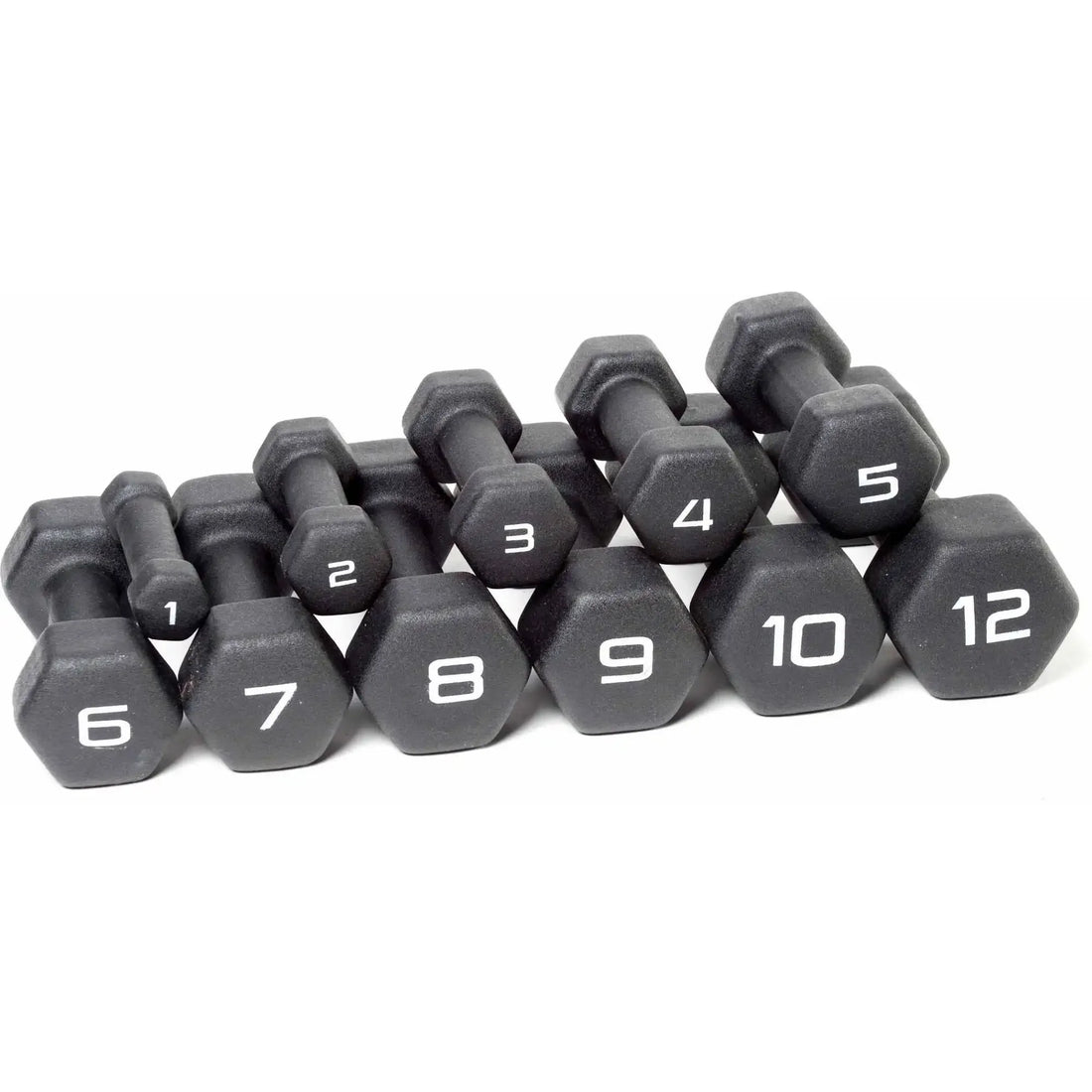 9lb Pair Neoprene Dumbbells, Non-Slip Quiet Hand Weights for Home Gym, Black Coated Fitness Set - WeightCityStore