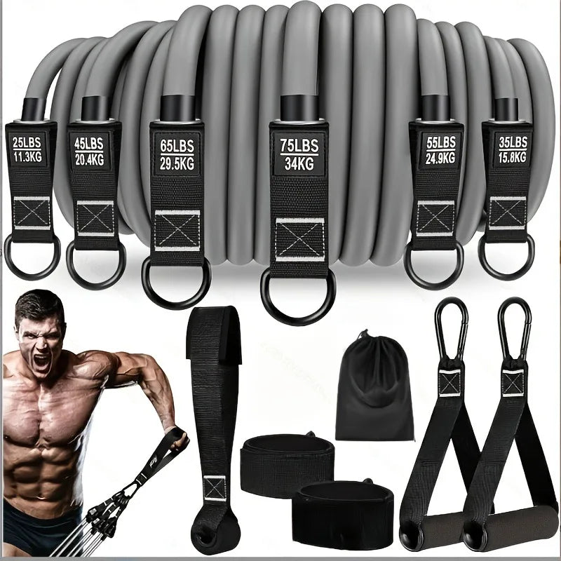 Resistance strap with handle: used for muscle training, strength building yoga body shaping home fitness equipment - natural - WeightCityStore