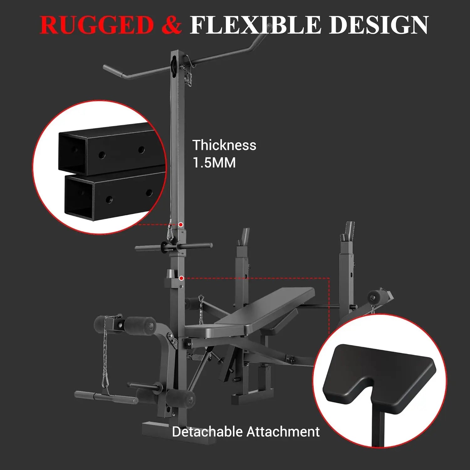 Weight Bench, Foldable Bench Press Set with Leg Extension, Adjustable Workout Bench  for Training Home Gym - WeightCityStore
