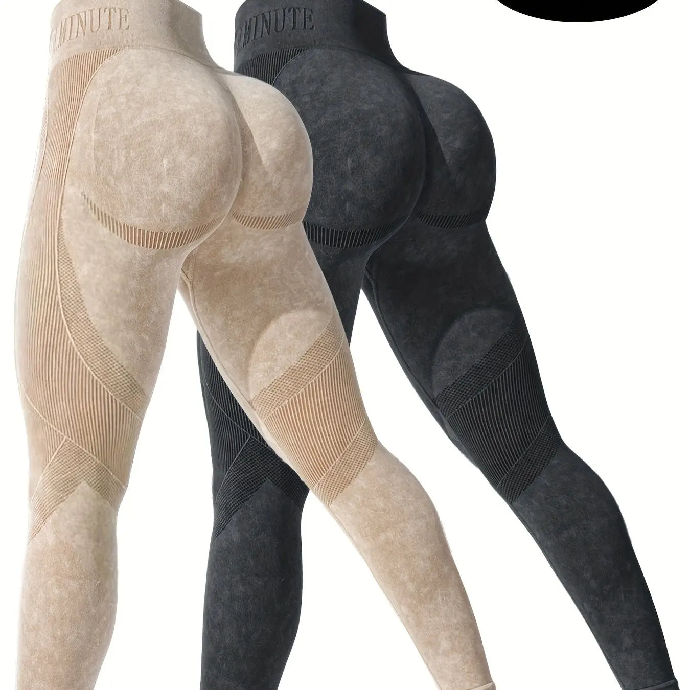 2 Pack Women's High Waisted  Lifting Seamless Solid Color Yoga Leggings Elastic And Breathable Fitness Sports Pants - WeightCityStore