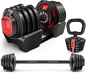 Adjustable 3-in-1 Dumbbell Set, 40 lbs with 12 Increments, Multi-Functional Home Gym Weight Set - WeightCityStore