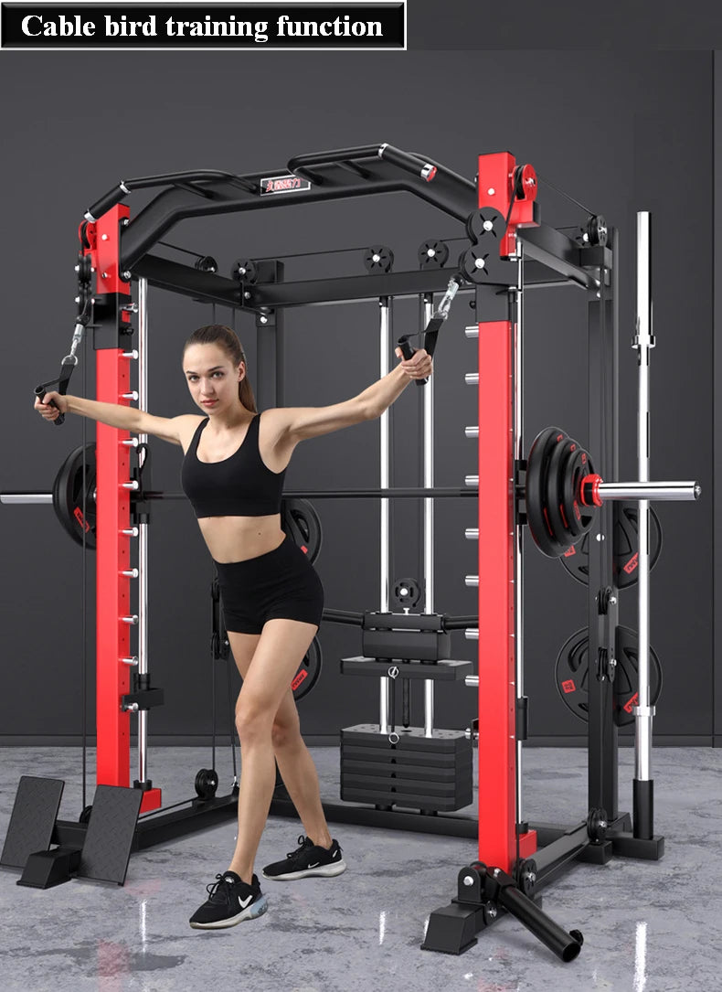 All-in-One Unisex Home Gym Equipment Multi-Function Smith Machine For Squat Rack And Weight Lifting - WeightCityStore