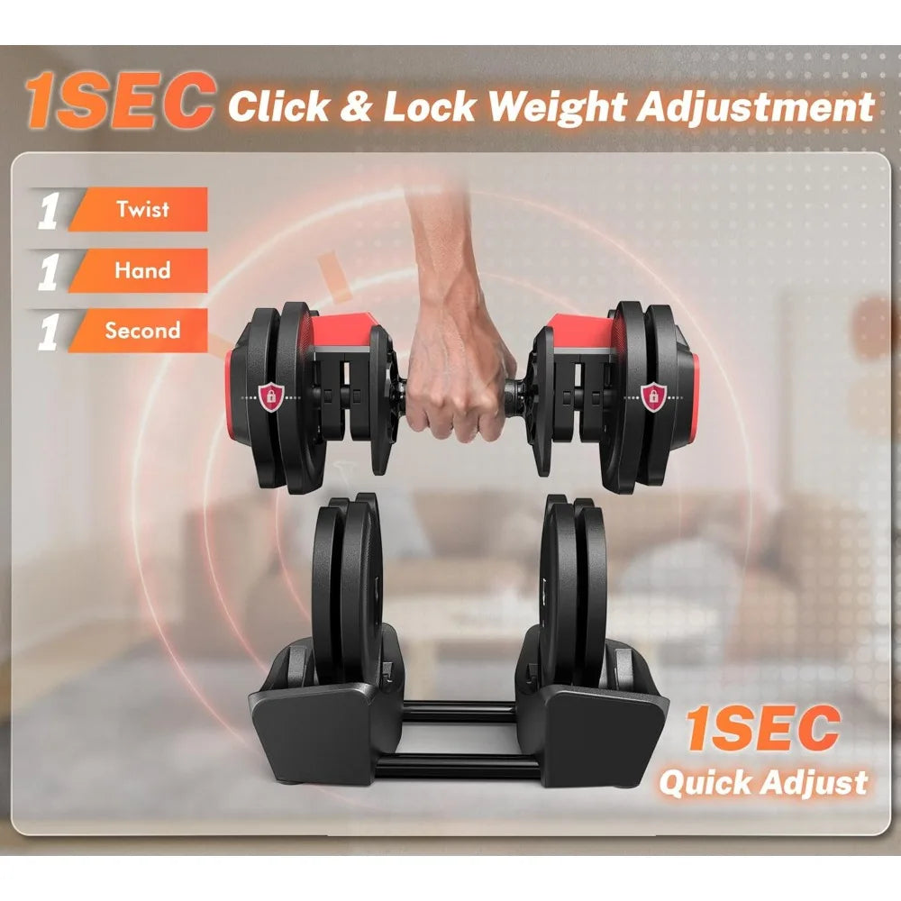 Adjustable 3-in-1 Dumbbell Set, 40 lbs with 12 Increments, Multi-Functional Home Gym Weight Set - WeightCityStore