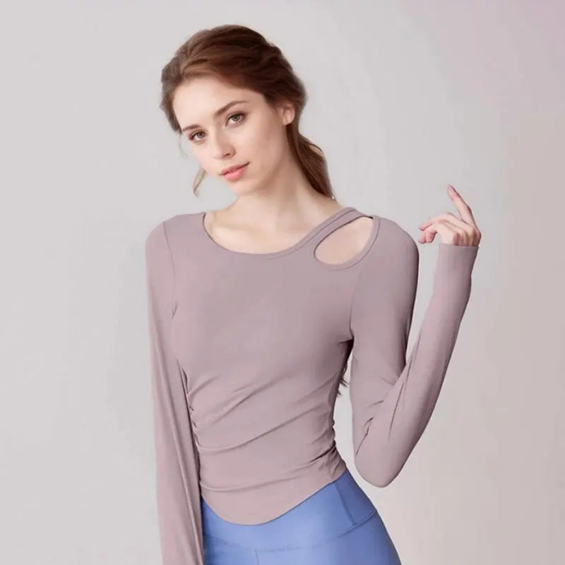 Women Yoga Top Lightweight Breathable Comfortable Yoga Long T-Shirt Casual Fitness Running Cycling Workout Yoga Long T-Shirt - WeightCityStore