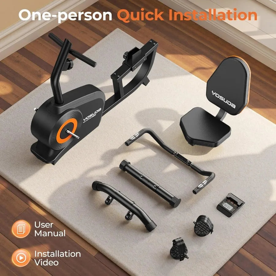 Recumbent Exercise Bike for Home Use with Magnetic Resistance Adjustable Seat for Seniors and Adults up to 350LB Capacity 16-Le - WeightCityStore
