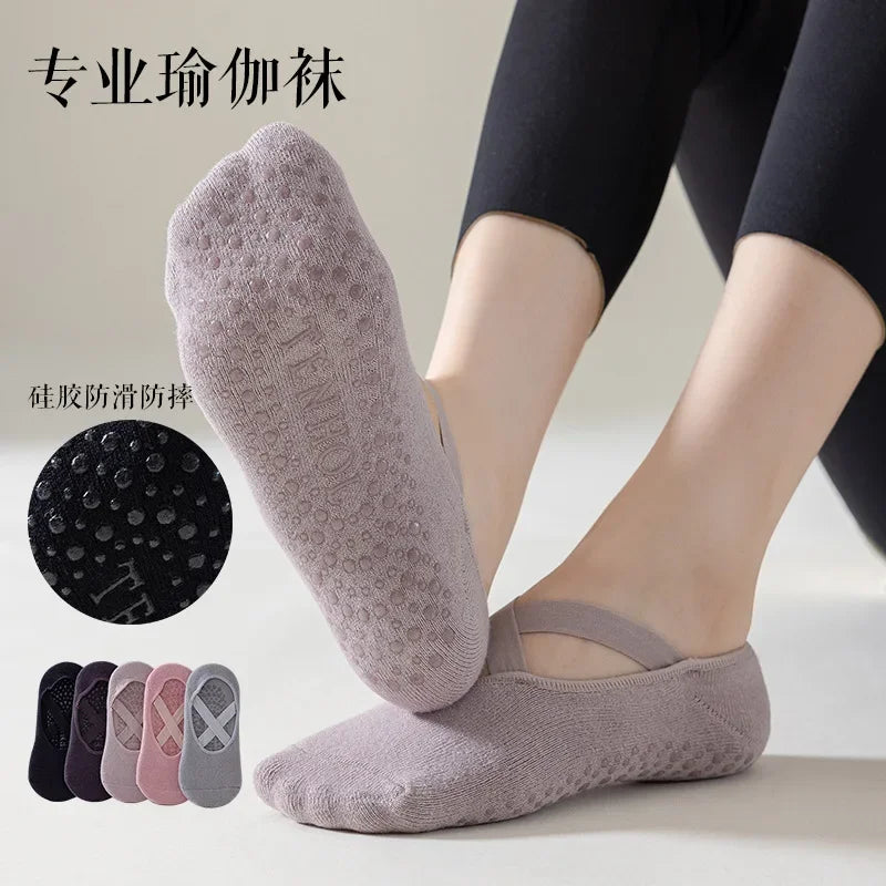 1 Pair Professional Women Yoga Socks Silicone non--slip Ballet Pilates Socks