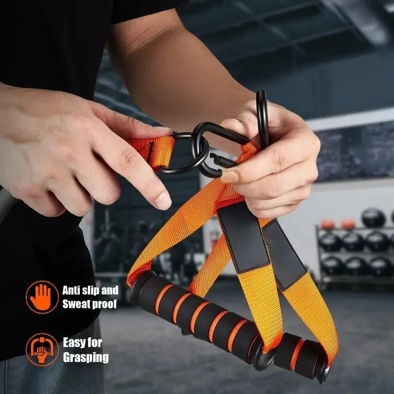 Resistance strap with handle: used for muscle training, strength building yoga body shaping home fitness equipment - natural - WeightCityStore