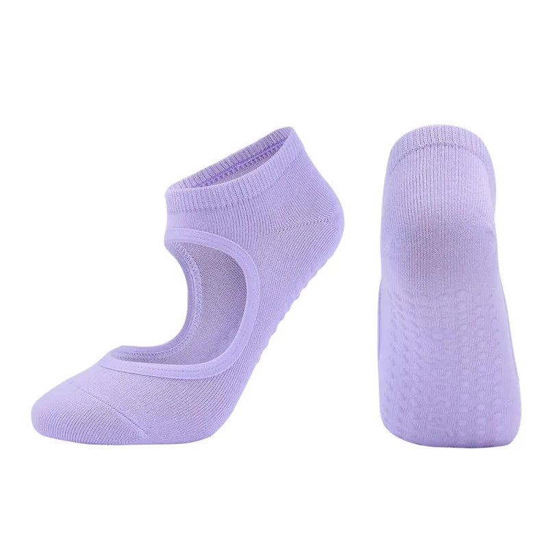 1 Pair High Quality Women Yoga Pilates Socks Anti-Slip Breathable Cotton Ankle Ladies Ballet Dance Sports Socks for Fitness Gym