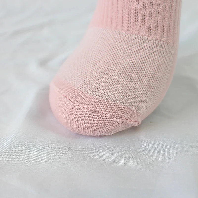 6 Pairs Women Short Socks Sports Cotton Anti Slip Slippers Fitness Training Protecting Heel Ear Short Sports Socks Silicon