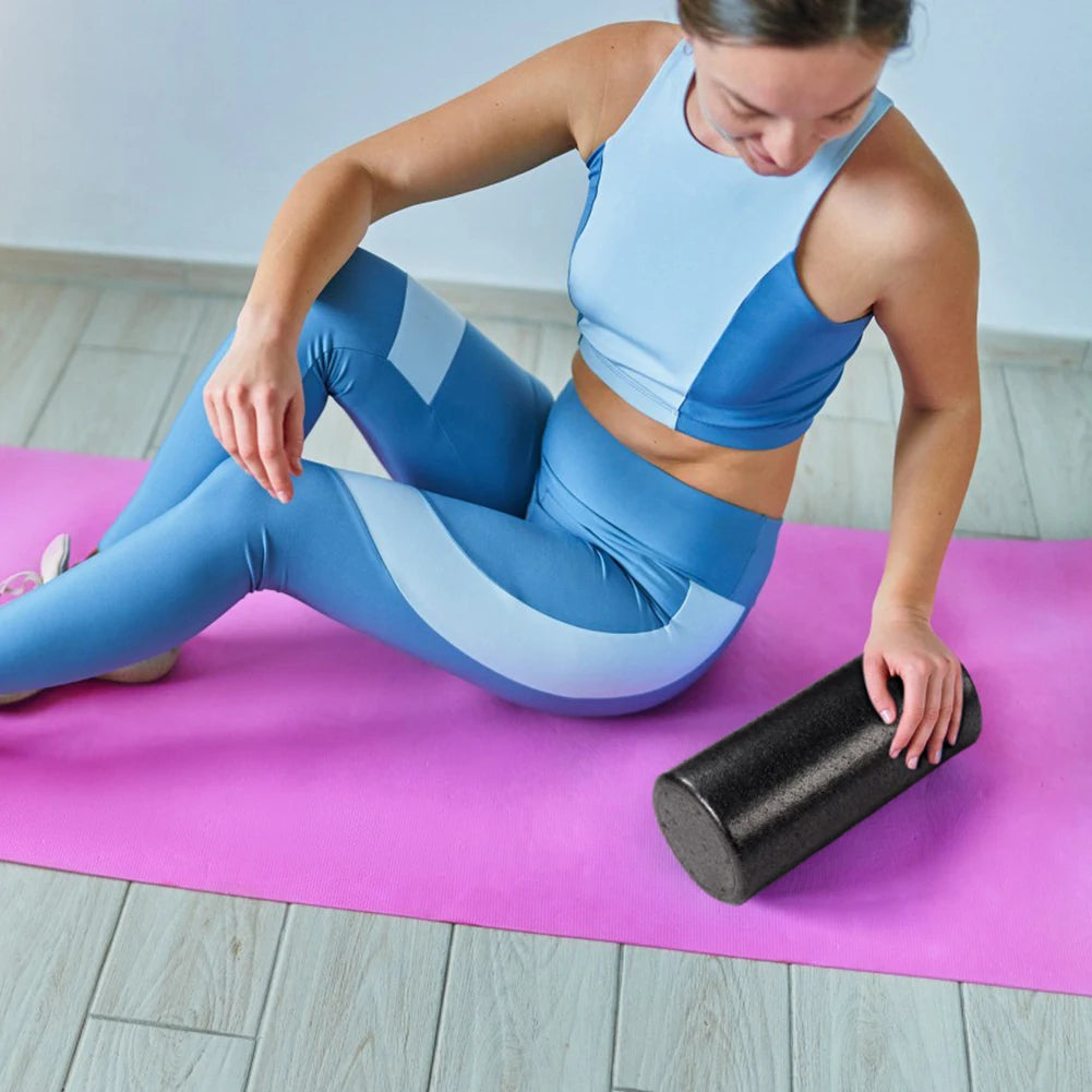 High Density Foam Rollers 12 Inch Solid Core Foam Massage Roller Round Back Legs Foam Roller for Exercise Yoga Pilates Physical - WeightCityStore