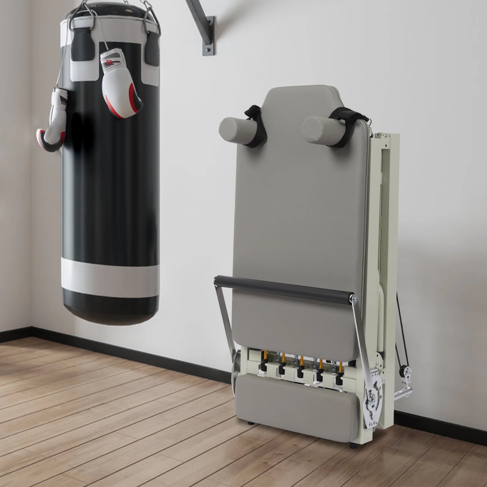 Foldable Pilates Reformer Machine with Latex Springs, 3-Level Rope Adjustment & 4-Position Foot Bar – Gym Yoga Fitness Equipment - WeightCityStore