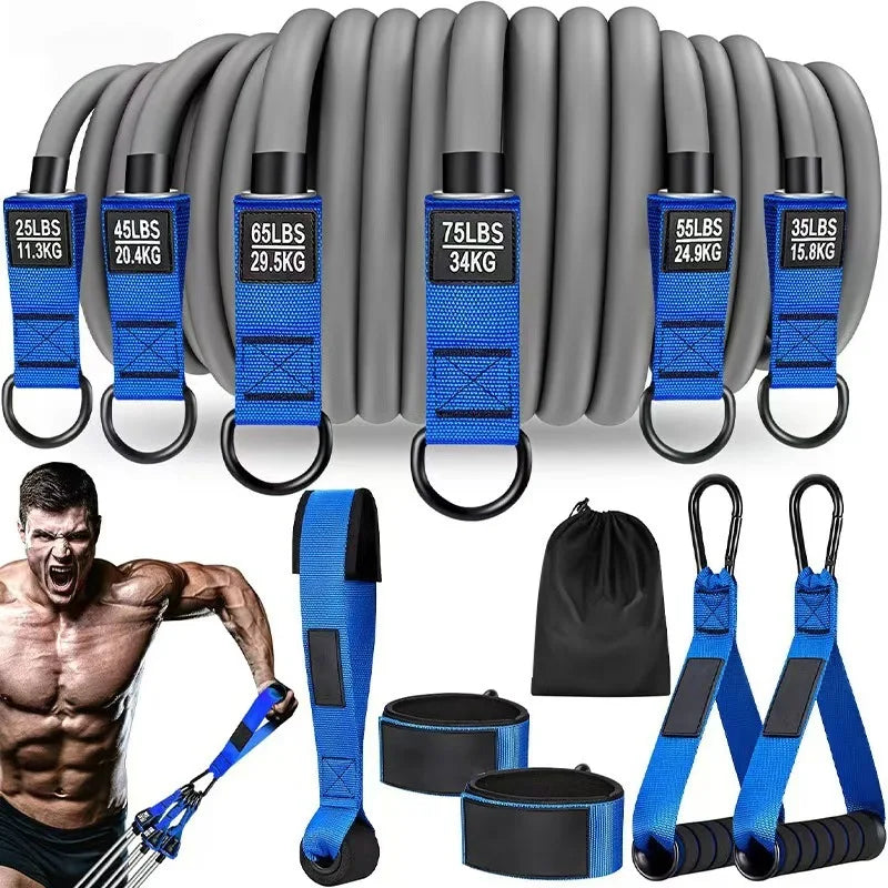 Resistance strap with handle: used for muscle training, strength building yoga body shaping home fitness equipment - natural - WeightCityStore