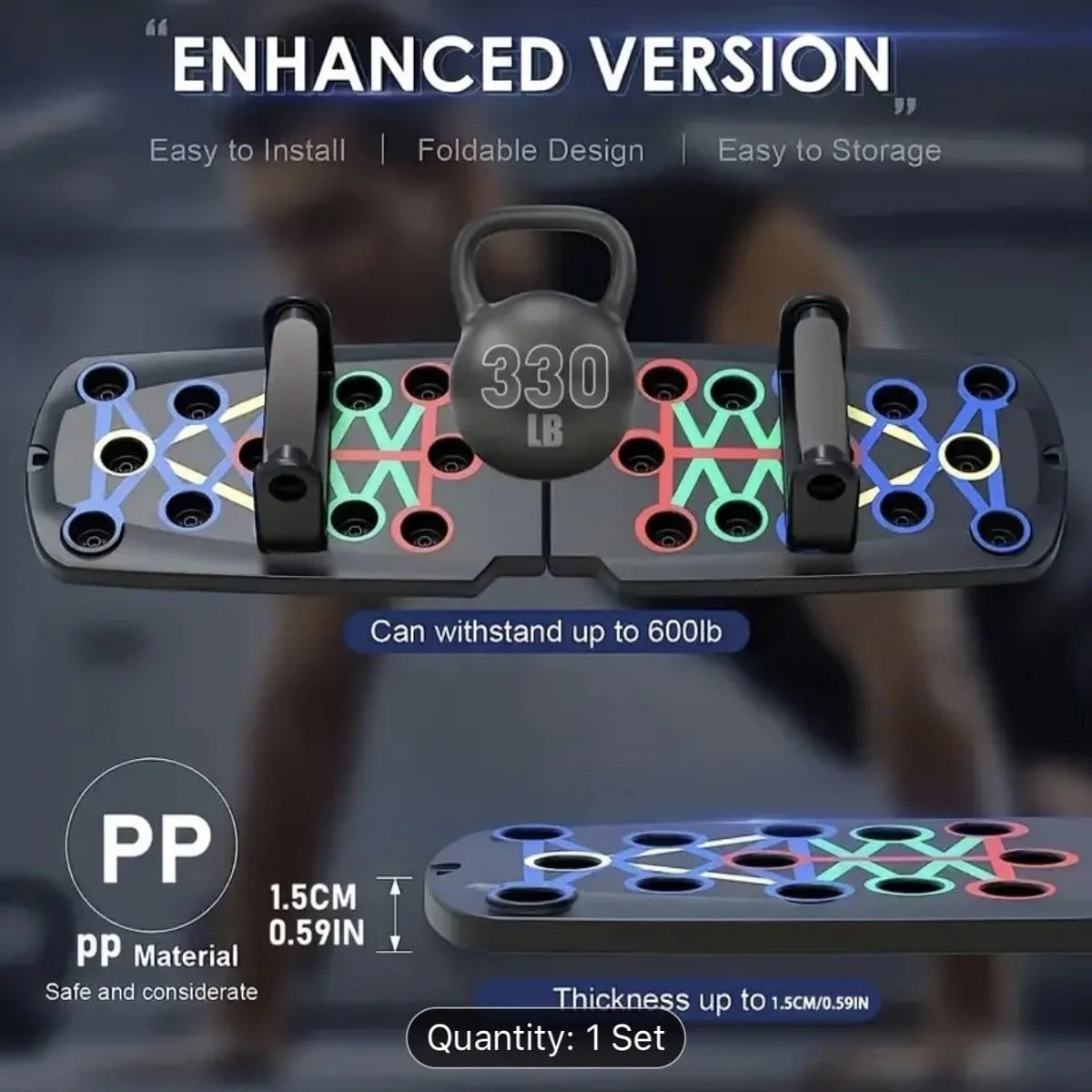 Solid Push Up Board Home Workout Equipment Multi-Functional Pushup Stands System Fitness Floor Chest Muscle Exercise Professiona - WeightCityStore